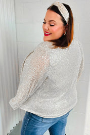 Be Your Own Star Silver Sequin Open Blazer | Daverri Fashions