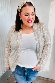 Be Your Own Star Silver Sequin Open Blazer | Daverri Fashions