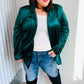 Dazzling Hunter Green Velvet Lapel Blazer - DAVERRI FASHIONS