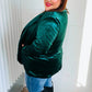 Dazzling Hunter Green Velvet Lapel Blazer - DAVERRI FASHIONS
