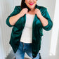 Dazzling Hunter Green Velvet Lapel Blazer - DAVERRI FASHIONS