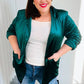 Dazzling Hunter Green Velvet Lapel Blazer - DAVERRI FASHIONS