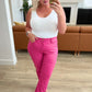Judy Blue Control Top Faux Leather Pants in Hot Pink
