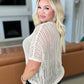 Cream Coastal Dreams Fishnet Top: open-knit crochet with short sleeves