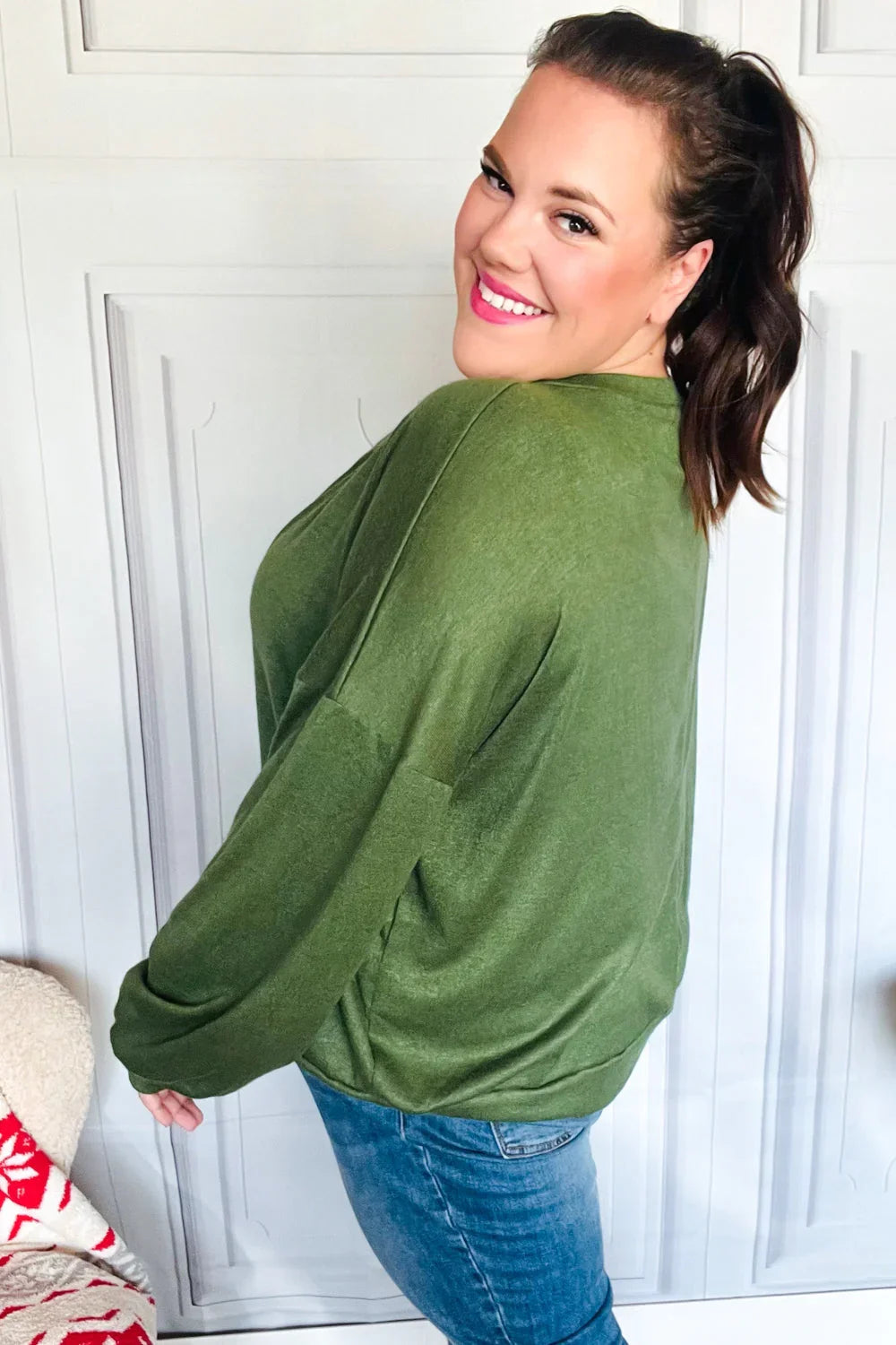 Be Merry Forest Green Nutcracker Sequin Hacci Top | Daverri Fashions