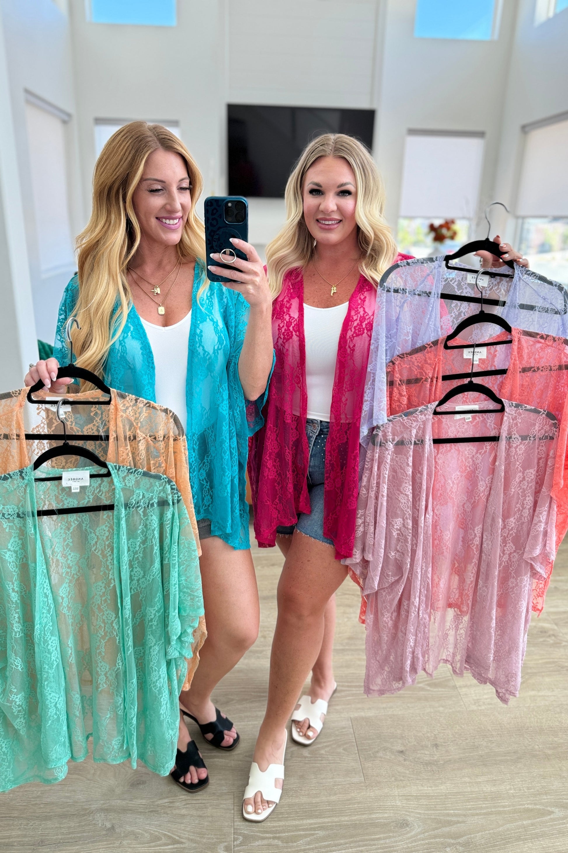 Good Days Ahead Lace Kimono In Lavender Layers