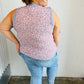 Coral & Denim Stripe Floral Print Tank Top - DAVERRI FASHIONS