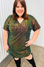 A Night To Remember Black Effervescence Sequin V Neck Dress | Daverri Fashions