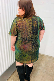 A Night To Remember Black Effervescence Sequin V Neck Dress | Daverri Fashions