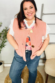 Classy Chic Gold Button Down Chunky Sweater Vest | Daverri Fashions