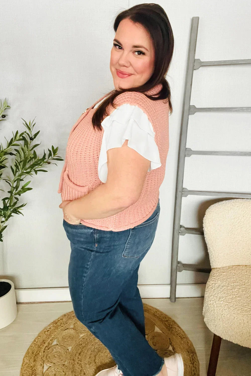 Classy Chic Gold Button Down Chunky Sweater Vest | Daverri Fashions