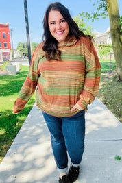 Under Your Spell Orange & Green Space Dye Thermal Hoodie | 2024 Blow-Out Sale Daverri Fashions