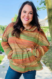 Under Your Spell Orange & Green Space Dye Thermal Hoodie | 2024 Blow-Out Sale Daverri Fashions