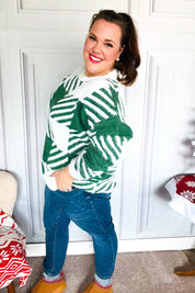 Under The Christmas Tree Green Plaid Soft Brushed Hairy Sweater | 2024 Blow-Out Sale Daverri Fashions