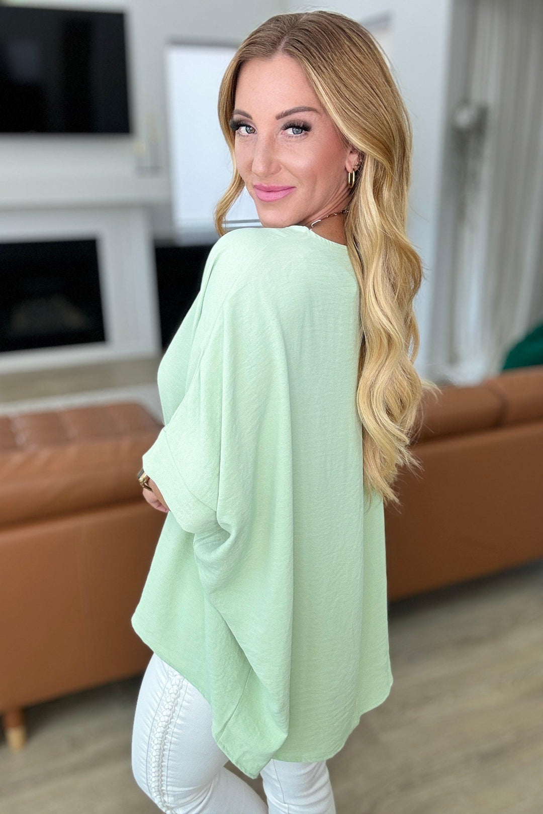 Feels Like Me Dolman Sleeve Top in Sage Shirts & Tops