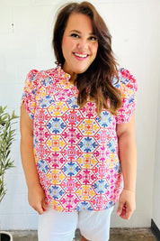 Beautiful You Ivory Floral Lace Frill Notch Neck Puff Sleeve Top | 07-01-25 Summer Sale Daverri Fashions