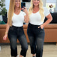 Ryan High Rise Button Fly Wide Leg Crop Jeans Jeans