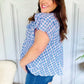 Hello Beautiful Blue Plaid V Neck Ruffle Elastic Babydoll Top - DAVERRI FASHIONS
