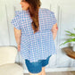 Hello Beautiful Blue Plaid V Neck Ruffle Elastic Babydoll Top - DAVERRI FASHIONS