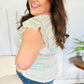 Sunny Days Coral Two Tone Striped Textured Knit V Neck Top - DAVERRI FASHIONS