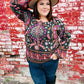 Take The Leap Black & Mauve Border Print Boho Tie Top - DAVERRI FASHIONS
