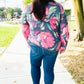 On My Heart Navy Floral Brushed Hacci Sweater Top - DAVERRI FASHIONS