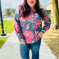 On My Heart Navy Floral Brushed Hacci Sweater Top - DAVERRI FASHIONS
