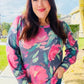 On My Heart Navy Floral Brushed Hacci Sweater Top - DAVERRI FASHIONS
