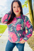 On My Heart Navy Floral Brushed Hacci Sweater Top - DAVERRI FASHIONS