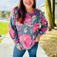 On My Heart Navy Floral Brushed Hacci Sweater Top - DAVERRI FASHIONS
