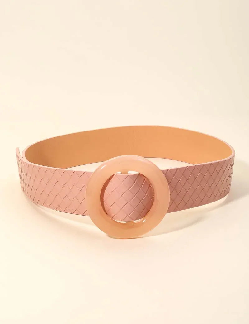 Buckle Me Beautiful Blush Faux Leather Belt | accessor Daverri Fashions