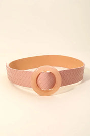 Buckle Me Beautiful Blush Faux Leather Belt | accessor Daverri Fashions