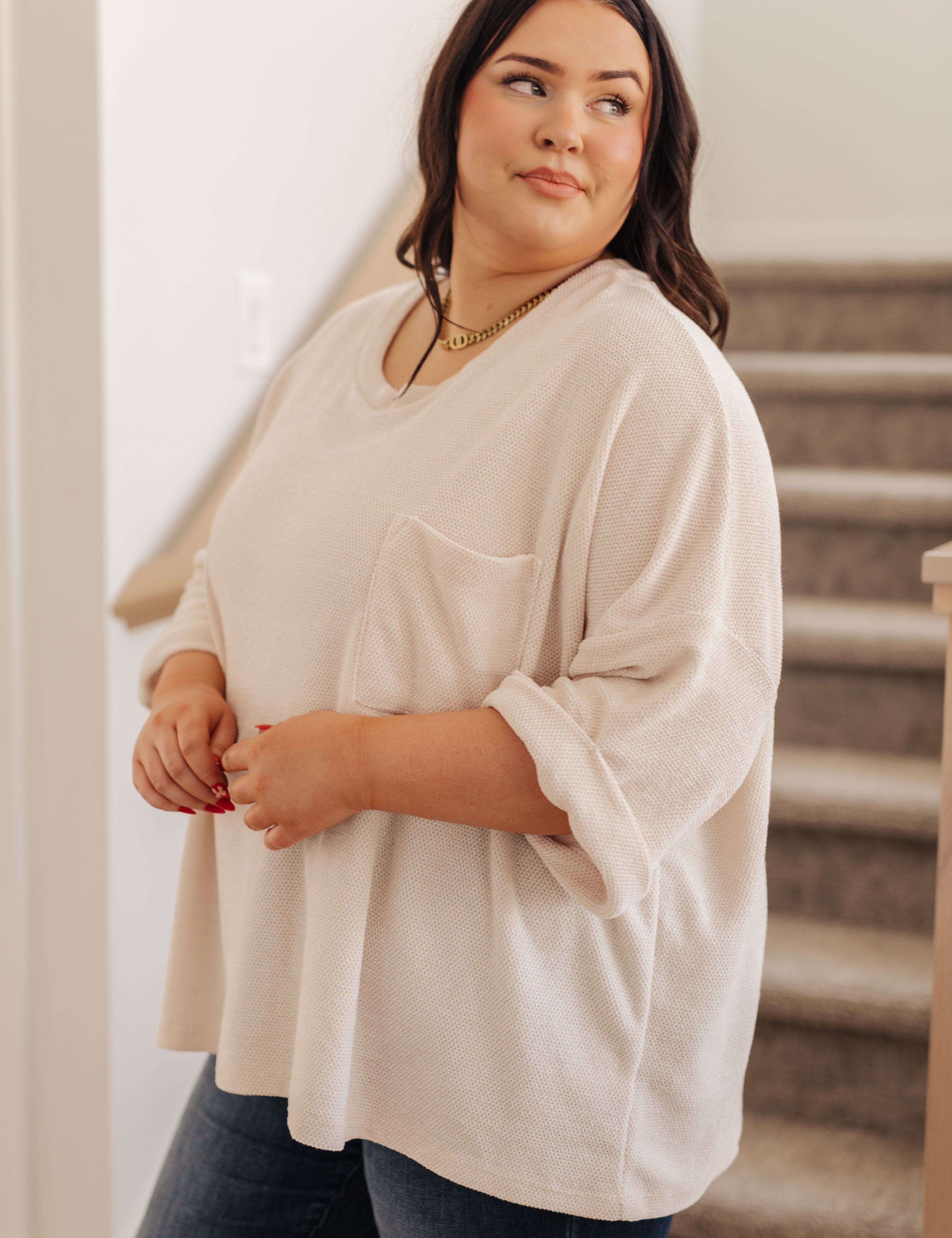 Ivory Thoughts Chenille Blouse Tops