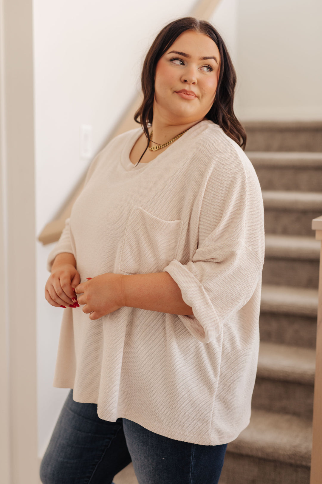 Ivory Thoughts Chenille Blouse Tops