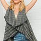 Moss Plaid Sleeveless Scalloped Vest - DAVERRI FASHIONS