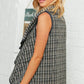 Moss Plaid Sleeveless Scalloped Vest - DAVERRI FASHIONS