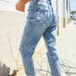 Judy Blue High-Rise Boyfriend Cuffed Hem Star Pocket Jeans - DAVERRI FASHIONS