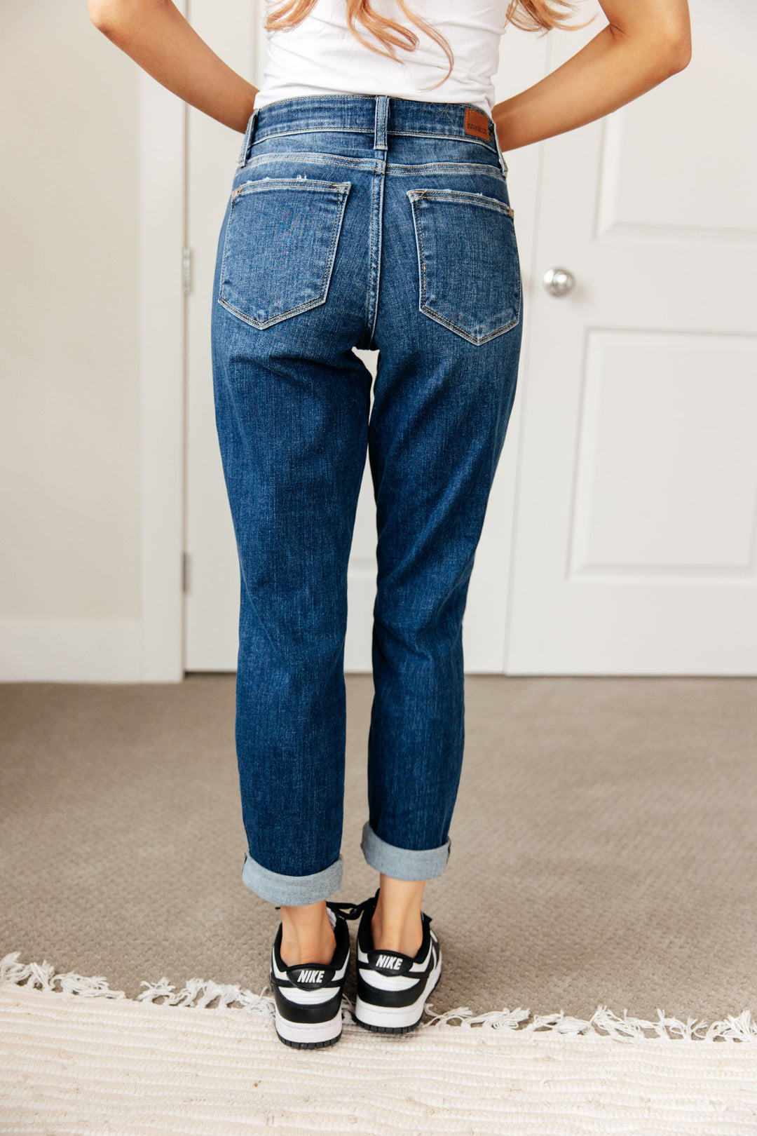 London Midrise Cuffed Boyfriend Jeans Jeans