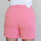 Judy Blue Pink High Rise Control Top Cuffed Shorts Denim Shorts