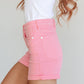 Judy Blue Pink High Rise Control Top Cuffed Shorts Denim Shorts