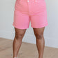 Judy Blue Pink High Rise Control Top Cuffed Shorts Denim Shorts