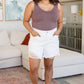 Jessie High Rise Rigid Magic Cutoff Shorts in White Shorts