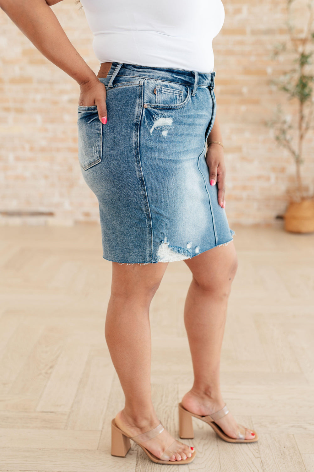 Judy Blue Plus Size High Rise Denim Skirt Denim Skirts