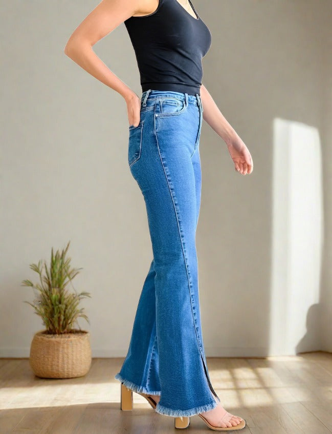 Judy Blue Vintage Wash Split Hem Jeans Jeans