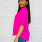 Andree by Unit V-Neck Fuchsia Basic Tee T-Shirts
