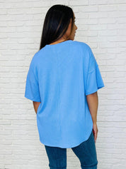 Andree by Unit V-Neck Periwinkle Blue Basic Tee | T-Shirts Daverri Fashions