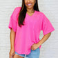 Andree by Unit V-Neck Pink Basic Tee T-Shirts