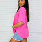 Andree by Unit V-Neck Pink Basic Tee T-Shirts