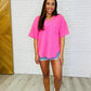 Andree by Unit V-Neck Pink Basic Tee T-Shirts