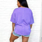 Andree By Unit V-Neck Purple Basic Tee T-Shirts
